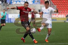 3.Liga - Saison 2022/2023 - FC Ingolstadt 04 -  SV Meppen - Pascal Testroet (Nr.37 - FCI) - Jonas Fedl (Nr.5 - SV Meppen) -  Foto: Meyer Jürgen