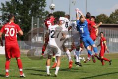 Bezirksliga - Saison 2023/2024 - TSV Gaimersheim - BC Attaching  - Nicolae Nechita (Nr.19 - Gaimersheim) - Markus Vollnhals (Nr.6 - Gaimersheim) - Hans Gamper Torwart Attaching - Foto: Meyer Jürgen