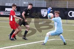 B-Junioren - Bayernliga -  Fc Ingolstadt 04 - TSG 1860 Rosenheim - Drakulic Ognjen schwarz  FCI mit dem 3:0 Führungstreffer - jubel - Stein Simon Torwart Rosenheim -  Foto: Meyer Jürgen