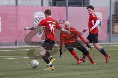 AUDI - Schanzer Amateur Cup 2023 - Finale - TSV Hohenwart - FC Mindelstetten - 5:3 - Der 1:0 Führungstreffer durch Leon Sedlmair rot Hohenwart - jubel -  Fabian Sangl Torwart Mindelstetten -  Foto: Meyer Jürgen