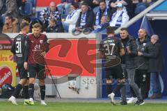 2023_11_11 - 3. Liga - Saison 2023/24 - MSV Duisburg - FC Ingolstadt 04 - Cheftrainer Michael Köllner (FCI) - Pascal Testroet (Nr.37 - FCI) - Foto: Meyer Jürgen