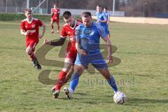 Kreisliga - Saison 2022/2023 - TSV Baar/Ebenhausen - SV Hundszell - Marcel Posselt blau Hundszell - Arthur Reimer rot Ebenhausen - Foto: Meyer Jürgen