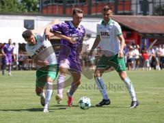 Testspiel - Saison 2026/27 - VFB Eichstätt - FC Ingolstadt 04 - Julian Kügel (Nr.29 - FCI) - Bastian Bösl (Nr.5 - VFB Eichstätt) - Daniel Spies (Nr.4 - VFB Eichstätt) - Foto: Meyer Jürgen