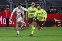 DFB Pokal; Borussia Dortmund - FC Ingolstadt 04; Merlin Röhl (34, FCI) Wolf Marius (39 BVB) Pongracic Marin (34 BVB)