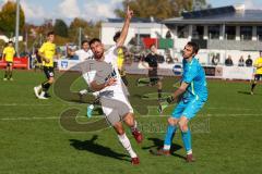 Kreisliga - Saison 2022/2023 - TSV Gaimersheim - FC Hitzhofen/Oberzell - Der 1:0 Führungstreffer durch Benjamin Anikin weiss Gaimersheim - jubel - Stefan Seitz Torwart Hitzhofen - Foto: Meyer Jürgen