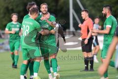 Bezirksliga - Saison 2025/26 - FC Gerolfing - TSV Ober./Unterh.stadt - Der 1:0 Führungstreffer durch Max Seitle grün Gerolfing - Foto: Meyer Jürgen