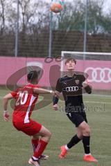 B-Junioren - Bayernliga -  Fc Ingolstadt 04 - TSG 1860 Rosenheim -  Decker Elias schwarz FCI - Vasilev Hristijan rot Rosenheim - Foto: Meyer Jürgen