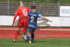 2. Fußball-Liga - Frauen - Saison 2022/2023 - FC Ingolstadt 04 - SC Sand - Ebert Lisa (Nr.10 - FC Ingolstadt 04 ) - Walaschewski Fabienne blau SC Sand - Foto: Meyer Jürgen