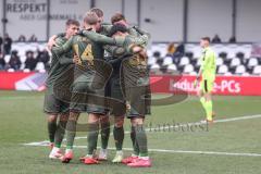 3. Liga; SC Verl - FC Ingolstadt 04; Tor Jubel Treffer Deniz Zeitler (38, FCI) mit dem 1:4, Gustav Christensen (24, FCI) Sebastian Grönning (11, FCI) Benjamin Kanuric (8, FCI) Max Plath (14 FCI)