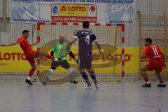 Lotto - Hallen - Bayerncup -  Saison 2022/2023 - FC Fatih Ingolstadt - MTV Ingolstadt - Finale -  Ivan Covic Torwart MTV Ing - Mehmet Sin #9 Fatih - Foto: Meyer Jürgen