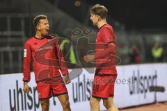 3. Liga; SSV Ulm - FC Ingolstadt 04; Tor Jubel Treffer 0:1 Julian Kügel (29, FCI) Marcel Costly (22, FCI)