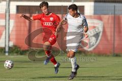 Bayernliga Süd - Saison 2022/2023 - FC Ingolstadt 04 -  TSV Dachau - Krupa Jeroen (Nr.17 - Fc Ingolstadt 04 II) - Kelmendi Arijanit weiss #5 Dachau - Foto: Meyer Jürgen