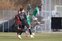 U19 - Nachwuchsliga -  - Saison 2024/25 - FC Ingolstadt 04 - 1. FC Schweinfurth - Tom Keller rot FCI - Altin Ibisi grün Schweinfurth  - Foto: Meyer Jürgen
