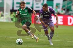 3. Liga - Saison 2026/27 - SC Preussen Münster - FC Ingolstadt 04 - Ognjen Drakulic (Nr.30 - FCI) - Torge Paetow (Nr.16 - Preussen Münster) - Foto: Meyer Jürgen