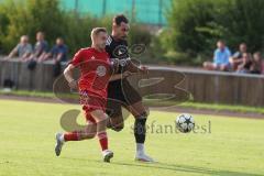 Kreispokal - Saison 2025/26- SV Eitensheim- TSV Gaimersheim  - Mathias Ernst rot Eitensheim - Domenic Raimann schwarz Gaimersheim - Foto: Meyer Jürgen