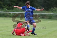 Kreisfreundschaftsspiel - Saison 2024/25 - Kreisfreundschaftsspiel - TSV Ober/Unterh.stadt - FC Fatih - Akif Abasikeles (Nr.20 - FC Fatih) - Paul Kammerbauer (Nr.2 - TSV Ober/Unterh.stadt) - Foto: Meyer Jürgen