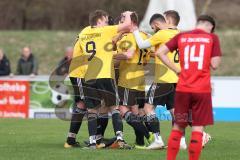 Kreisklasse - Saison 2023/24 -  SV Zuchering - TSV Lichtenau - Peer Wittmer gelb Lichtenau schiesst den 0:1 Führungstreffer - jubel - Foto: Meyer Jürgen