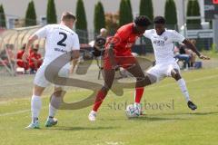 Bayernliga Nord - Saison 2023/24 - FC Ingolstadt 04 II - TSV Abtswind - Michael Udebuluzor (Nr.11 - FCI) - Wildeis Frank weiss Abtswind - Tuda Jayson weiss #12 Abtswind - Foto: Meyer Jürgen