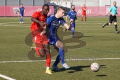 Bayernliga Süd - Saison 2022/2023 - FC Ingolstadt 04 - FC Deisenhofen - Mussa Fofanah (Nr.7 - FCI II) - Michael Bachhuber blau Deisenhofer - Foto: Meyer Jürgen