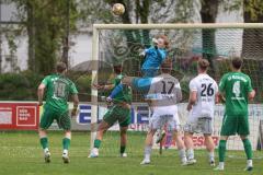 Landesliga - Saison 2024/25 - SV Manching - FC Kempten - Simon Berger (Nr.5 - SV Manching) - Siebken Christoph Torwart Kempten - Foto: Meyer Jürgen
