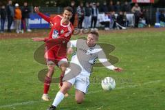 Kreisklasse - Saison 2023/2024 -SV Stammham - TSV Kösching - Stefan Winzinger rot Kösching - Jonas Korn weiss Stammham - Foto: Meyer Jürgen