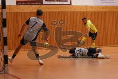 Hallenturnier Gaimersheim - Saison 2025/26 - TSV Ober-u. Unterhaunstadt - FC Hitzhofen - Admir Music gelb Hitzhofen - Amadeus Taubert grau Oberhaunstadt #7 - Baran Cakir grau Oberhaunstadt #24 - Foto: Meyer Jürgen