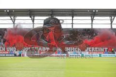 3.Liga - Saison 2022/2023 - FC Ingolstadt 04 -  SV Wehen Wiesbaden - Choreo - Banner - Südkurve -  Foto: Meyer Jürgen