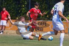 Kreisliga - Saison 2022/2023 - Türk.SV Ingolstadt - DJK Ingolstadt - Christoph Handl weiss DJK Ingolstadt - Zabihullah Rahimi rot Türk.SV Ing. -  Foto: Meyer Jürgen