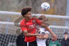 2023_10_28 - Bayernliga Nord - Saison 2023/24 - FC Ingolstadt 04 II - ASV Cham - Leandro Joaquin Kreit Casale rot  FCI - Felix Voigt weiss Cham - Foto: Meyer Jürgen