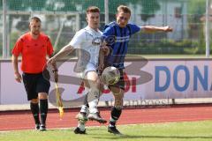 Kreisliga - Saison 2022/2023 - DJK Ingolstadt - SV Sandersdorf - Christoph Handl weiss DJK Ing - Matthias Scharlach blau Sandersdorf - Foto: Meyer Jürgen