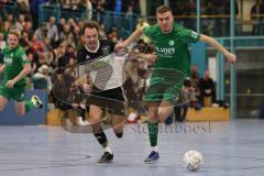 2024_1_6 - Saison 2023/24 - Lotto - Bayern Hallen Cup - Lindenkreuzhalle  - Halbfinale - SV Manching - Türk SV Ingolstadt -Nikita Müller weiss Türk SV - Dzenis Seferovic grün Manching - Foto: Meyer Jürgen