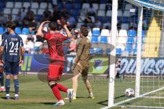 3. Liga - Saison 2025/26 - TSG Hoffenheim II - FC Ingolstadt 04  - Marcel Costly (Nr.22 - FCI) mit dem 0:3 Führungstreffer - jubel - Georgios Antzoulas (Nr.6 - FCI) - Torwart Lukas Blöndal Petersson (Nr.1 - TSG Hoffenheim II) - XXXXX - Foto: Meyer Jürgen