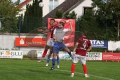 Kreisliga - Saison 2023/2024 - Türk SV Ingolstadt - TSV Mümchsmünster - Halil Balaban rot links Türk SV - Dennis Fuchs weiss M-münster - Foto: Meyer Jürgen