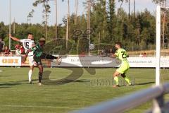 Testspiel - SpVgg Greuther Fürth - FC Ingolstadt 04 - Der 1:3 Anschlusstreffer durch Musiliu Visar (Nr. 16 - FCI) - Torwart Schaffran Leon (#25 Fürth) - jubel - Foto: Jürgen Meyer