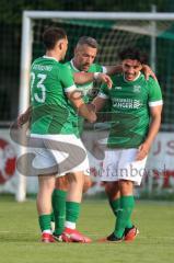 Kreisliga - Saison 2023/24 - Relegation zur BZL - FC Gerolfing - SVA Palzing -  Der 3:0 Führungstreffer durch Anastasios Porfyriadis  grün Gerolfing - jubel - Tor - Foto: Meyer Jürgen