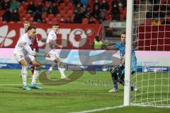 2.BL; 1. FC Nürnberg - FC Ingolstadt 04; Tor Jubel Treffer Patrick Schmidt (32, FCI) Torwart Mathenia Christian (26 , 1.FCN) Filip Bilbija (35, FCI)