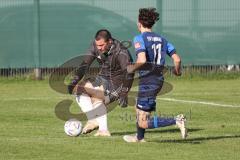 Kreisliga - Saison 2022/2023 - Türk.SV Ingolstadt - SV Menning - Bilal Gürle Torwart Türk SV - Cem Knupfer blau Menning - Foto: Meyer Jürgen