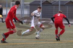 2024_2_4 - Bezirksliga - Saison 2023/24 - Freundschaftsspiel - TSV Gaimersheim - DJK Limes - Gabriel Weiß weiss Gaimersheim -  - Christoph Rußer rot Limes - Foto: Meyer Jürgen