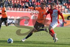 2024_1_20 - 3. Liga - Saison 2023/24 - HallescherFC - FC Ingolstadt 04 -  - Julian Kügel (Nr.31 - FC Ingolstadt 04) - Behrendt Brian (Nr.3 - HallescherFC ) - Foto: Meyer Jürgen