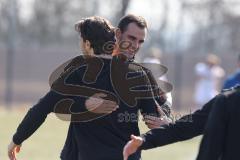 U17 DFB-Nachwuchsliga - Saison 2024/25 - FC Ingolstadt 04 - TSG Hoffenheim - Der 3:2 Führungstreffer per Elfmeter durch Maximilian Wagner weiss FCI - jubel  - Julian Lindermeier Trainer FCI - Foto: Meyer Jürgen