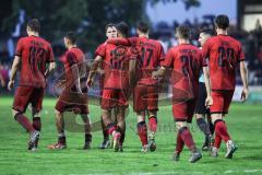 Toto Pokal; FC Sportfreunde Schwaig - FC Ingolstadt 04; Schuß Tor Jubel Treffer Marcel Costly (22, FCI) 1:2 SiegtrefferJasper Maljojoki (23, FCI) Emre Gül (5, FCI) Max Besuschkow (17, FCI) Gustav Christensen (24, FCI) Julian Kügel (29, FCI)