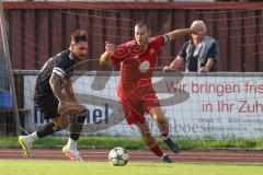 Kreispokal - Saison 2025/26- SV Eitensheim- TSV Gaimersheim  - Florian Trini rot Eitensheim - Domenic Raimann schwarz Gaimersheim - Foto: Meyer Jürgen