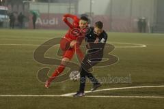 Bayernliga Süd - Saison 2022/2023 - FC Ingolstadt 04 II -  Türkspor Augsburg - Gashi Egson (Nr.9 - Fc Ingolstadt 04 II) - Borna Katanic schwarz Türkspor - Foto: Meyer Jürgen