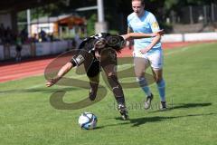 2. Fußball-Liga - Frauen - Saison 2023/2024 - FC Ingolstadt 04 - SG 99 Andernach - Katharina Schmittmann (Nr.26 - FCI Frauen) kommt ins straucheln - - Leonie Stöhr (Nr.9 - Andernach) - Foto: Meyer Jürgen