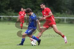 Kreisfreundschaftsspiel - Saison 2024/25 - Kreisfreundschaftsspiel - TSV Ober/Unterh.stadt - FC Fatih - Akif Abasikeles (Nr.20 - FC Fatih) - Paul Kammerbauer (Nr.2 - TSV Ober/Unterh.stadt) - Foto: Meyer Jürgen