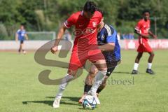Testspiel - Bezirksliga - Saison 2025/26 - FC Fatih Ingolstadt - TSV Burgheim - Atilla Demir rot Fatih - Niklas Marx blau Burgheim - Foto: Meyer Jürgen