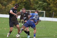 Bezirksliga - Saison 2025/26 - TSV Ober./Unterhaunstadt -  TSV Gaimersheim - Philipp Stipic (Nr.6 - TSV Gaimersheim) - Quendrim Hoti (Nr.4 - TSV Gaimersheim) mitte  - Nail Dizdarevic blau Ober/Unterh.stadt - Foto: Meyer Jürgen