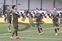3. Liga; SC Verl - FC Ingolstadt 04; Tor Jubel Treffer Deniz Zeitler (38, FCI) mit dem 1:4, Gustav Christensen (24, FCI) Sebastian Grönning (11, FCI) Benjamin Kanuric (8, FCI)