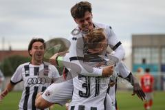 Bayernliga Nord - Saison 2026/27 - FC Ingolstadt 04 II - ASV Cham -  Der 1:0 Führungstreffer durch - Fabio Riedl weiss FCI - jubel - Timo Hengmith (Nr.10 - FCI II) - Foto: Meyer Jürgen