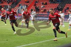 3.Liga - Saison 2022/2023 - FC Ingolstadt 04 -  MSV Duisburg - Der 2:0 Führungstreffer durch Patrick Schmidt (Nr.9 - FCI) jubel - Foto: Meyer Jürgen